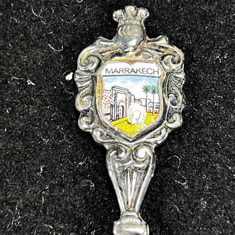 Set Of 10 Vtg Collectible Souvenir Spoons Enamel Shields Crest Europe So America - Picture 10 of 16